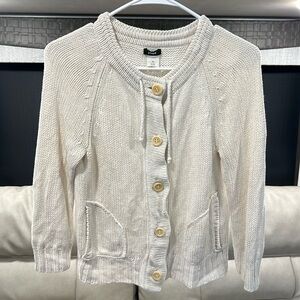 J.CREW linen and silk woman’s Button Up Sweater medium Chunky